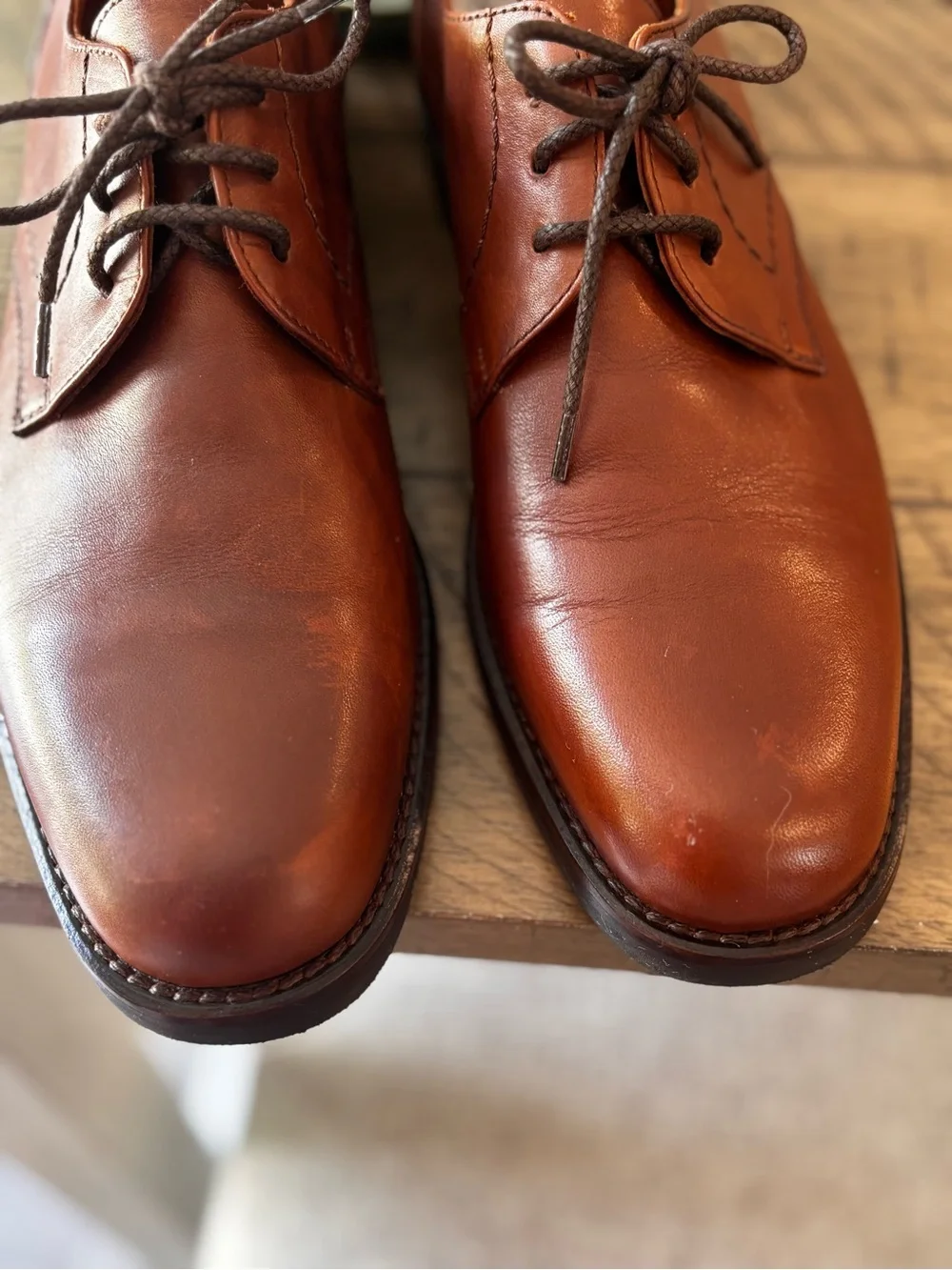 Coach Men’s Brown Leather lace up shoes new without tag 7.5
